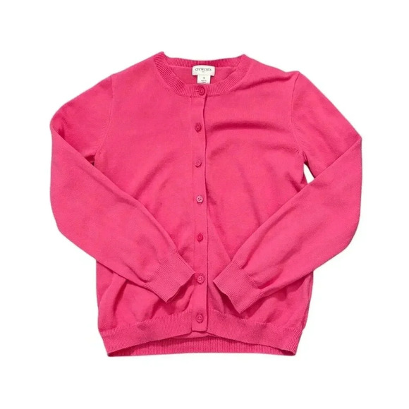 Crewcuts Girls' Pink Cotton Cardigan Sweater Size 10 Long Sleeve - Picture 1 of 9